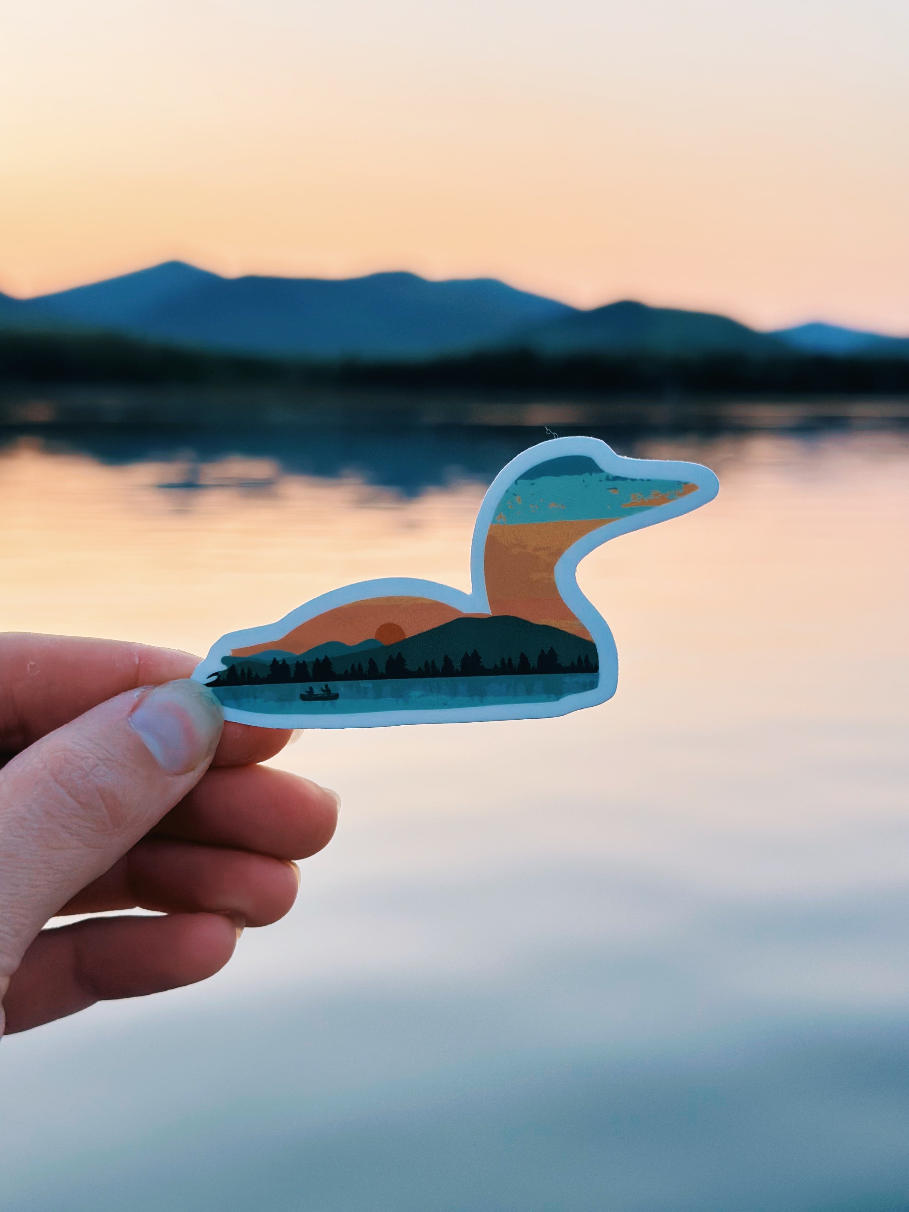 Maine Lake Starry Night Sticker | Maine Stickers | Reclaimed Maine Co.