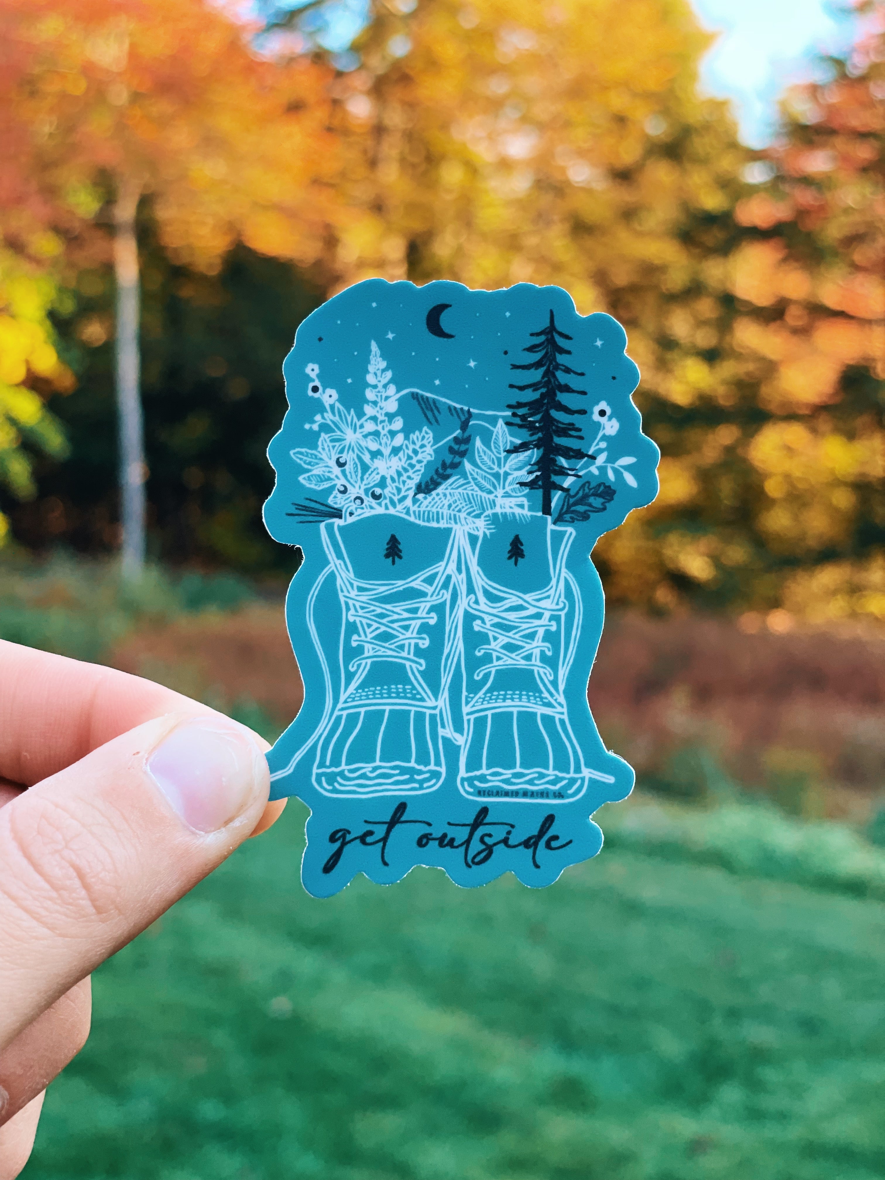 Bean Boot Sticker Get Outside Bean Boot Sticker | Reclaimed Maine Co.